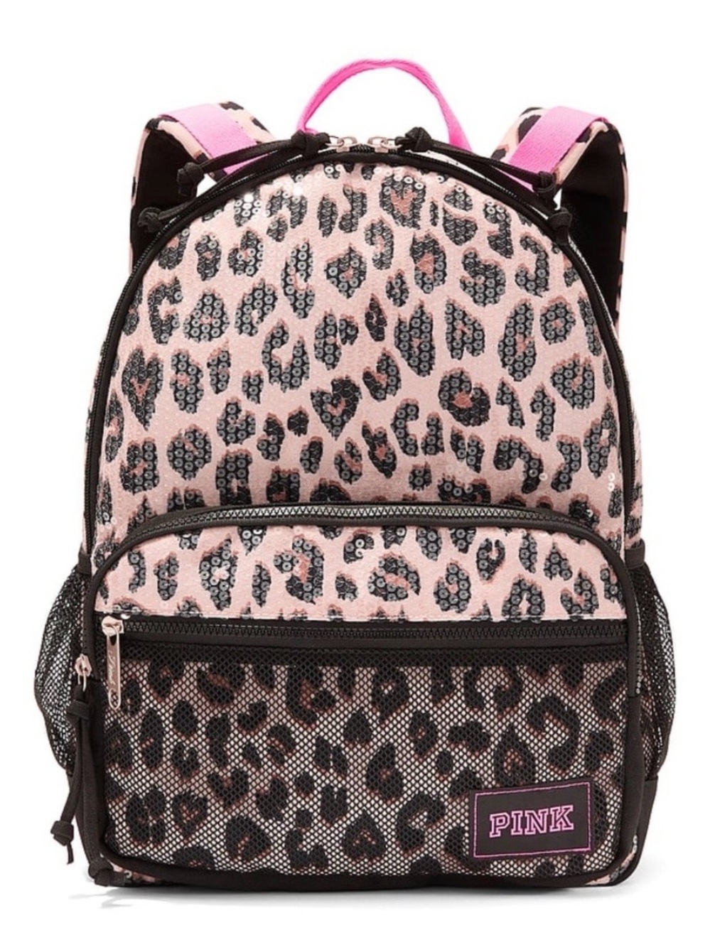 NWT “PINK” by Victoria’s Secret Sequined Leopard Print Backpack